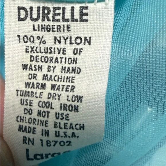 Vintage Ruffle nightgown robins egg blue 1960s- - Picture 6 of 6